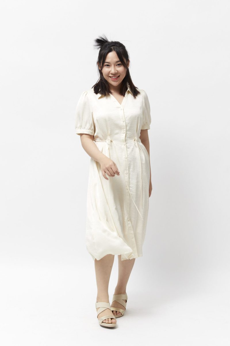 Womens White Dress with Waist String – Koolkutela Fashion